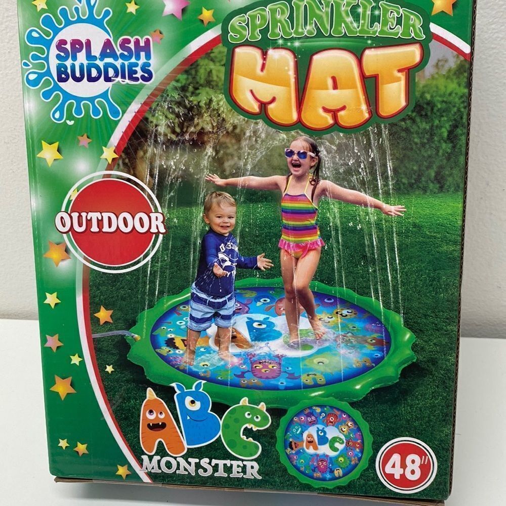 🔥splash buddies sprinkler mat Abc monster  48”New